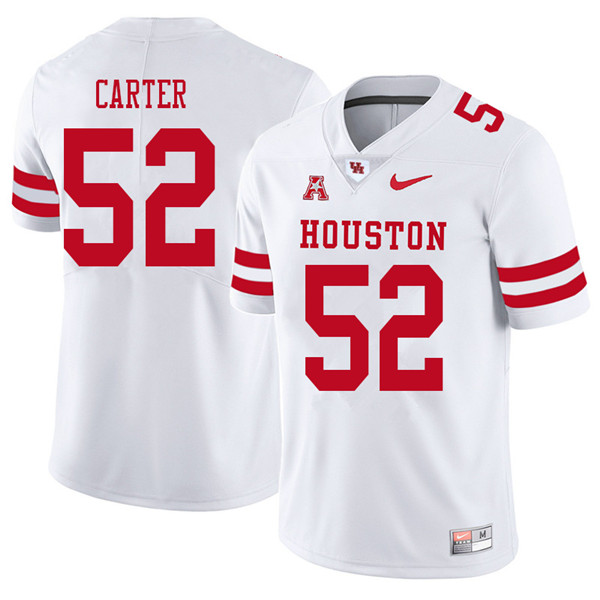 2018 Men #52 Jerard Carter Houston Cougars College Football Jerseys Sale-White